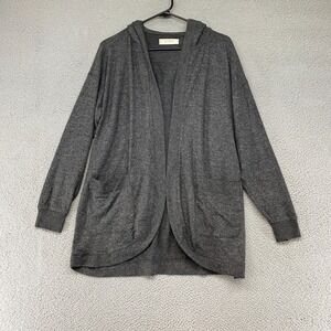 Lucky Brand Cardigan Womens Small Cloud Jersey Soft Pockets Hooded Stretch Gray